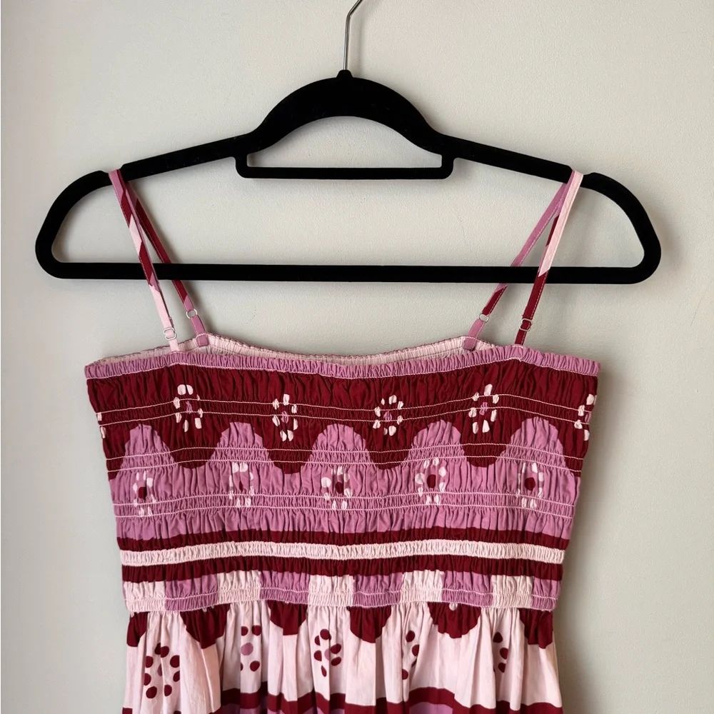 Madewell Pink & Dark Pink Floral Smocked Mini Dress - Picture 8 of 11